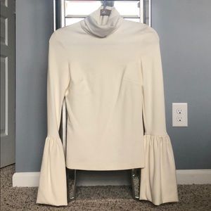 Ronny Kobo cream belle sleeve turtle neck xs